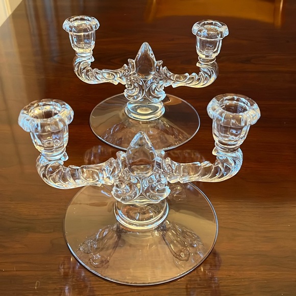 Candle Stick double light holders; pair - Picture 1 of 6